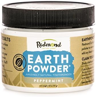 Redmond Earthpowder, All Natural Tooth and Gum Powder Bentonite Clay, Peppermint