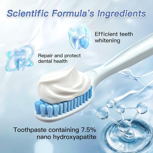 Nano Hydroxyapatite Toothpaste – Remineralizing, Whitening & Fluoride-Free Toothpaste for Sensitive Teeth, Cavity Reversal, Enamel Repair & Gum Care, Suitable for Kids & Adults