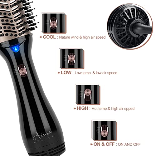 One Step Hair Dryer & Volumizing Hot Air Brush, Blow Dryer, Ceramic Straightener, Curler & Hot Comb 4 in 1 Salon Ionic Brush, Hair Styling Tools, Black