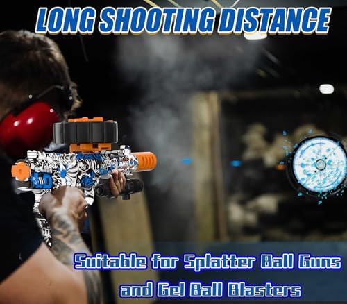 Electric Gel Ball Blaster, High Speed Automatic Splatter Ball Blaster with 60000+ and Goggles, JIFTOK Rechargeable Splatter Ball Toys for Outdoor Activities Shooting Game Party Favors-bl pstl