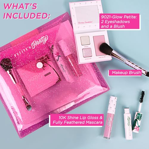 Petite 'n Pretty "Amazon Exclusive" Glow Basics Natural Makeup Starter Gift Set for Kids, Tweens & Teens for Eyes, Cheeks & Lips- Clean, Non Toxic