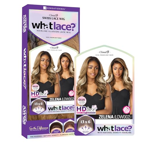 Sensationnel What Lace 13X6 Wigs - Zelena Lacefrontal Hand Tied Glueless Synthetic With Natural Density Preplucked Hairline (1B OFFBLACK)