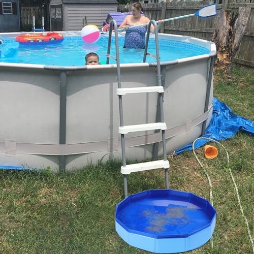 Mity rain Pool Foot Bath - Inflatable-Free and Foldable, Foot Soaking Bath Basin Portable for Pool Entry, Swimming Pools above Ground Essentials Swimming Pool Clean Feet Accessories, Blue