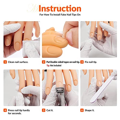Nail Practice Hand for Acrylic Nails, Mannequin Hands for Nails Practice, Flexible Fake Hands to Practice Fake Nails Bendable Fake Hand Manicure Practice Hands Nail Art Training Hand 1Pc