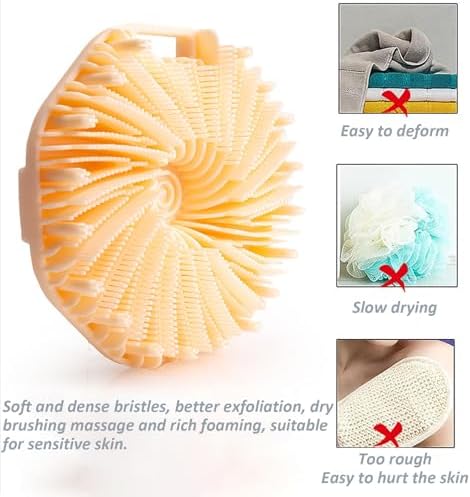 Suddies Body Scrubber, Silicone Body Scrubber, Silicone Loofah, Body Scrub Brush for Effective Showering Exfoliation, Travel Loofah for Women & Men for Delicate Skin (Green)