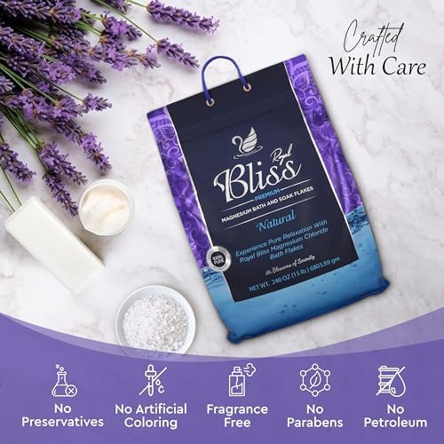 Magnesium Bath & Foot Soak | Salt Flake 15 LB (240 OZ), Super Value Pack | Natural Salts for Relaxation, Wellness & Muscle Relief, Soaking, Recovery & Stress Relief - 15 LB (240 OZ)