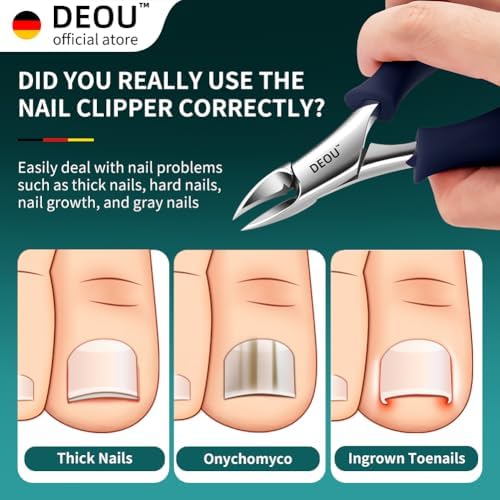 Professional Stainless Steel Podiatrist Nail Clippers, Heavy Duty Manicure Pliers for Thick Nails, Pedicure Toe Nail Clippers Tools for Men Women
