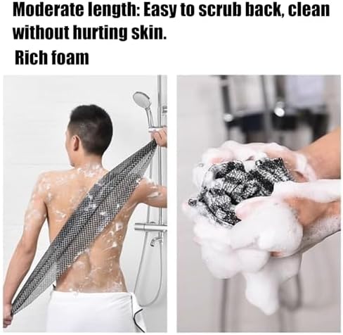 Exfoliating Shower Towel, Bath Cloth Exfoliating, Exfoliating Towel, Back Exfoliator Towel, Travel Friendly and Quick Drying, for Men and Women (4Pcs)