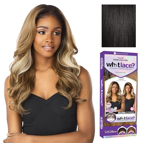 Sensationnel What Lace 13X6 Wigs - Zelena Lacefrontal Hand Tied Glueless Synthetic With Natural Density Preplucked Hairline (1B OFFBLACK)