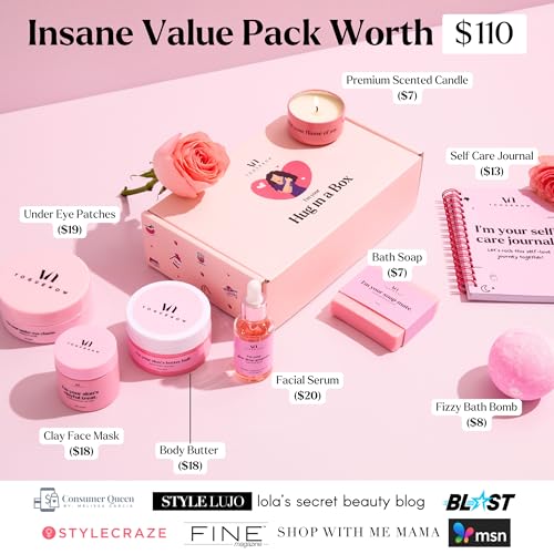 Spa Gifts for Women- Premium Self Care Spa Kit With Bath, Skin Care Sets & Self Care Items For Women - Ultimate Pampering Skin Care Set - Birthday Gifts - Spa Gift Baskets (Pack of 8)