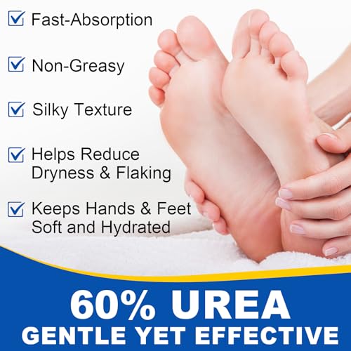 Urea 60 Percent Foot Cream Foot Care Stick Moisturizer for Dry Cracked Heels Feet Knees Elbows Hands, Foot Lotion Hydrates & Nourish Softens Skin Exfoliates Dead Skin Women and Men - 2PCS
