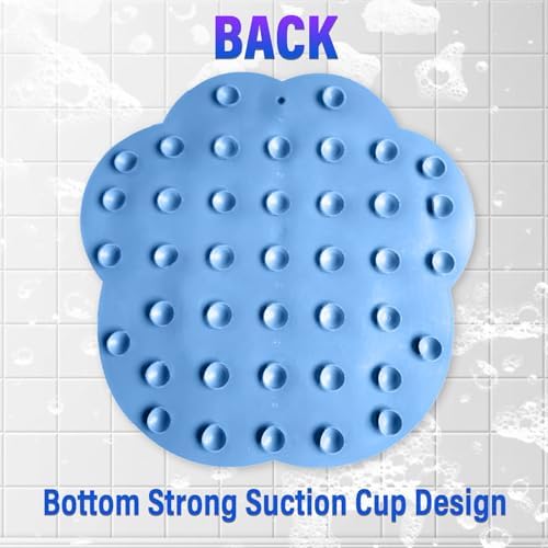 Shower Foot Scrubber Mat, Back Washer Exfoliating Bath Wash Pad, Wall Mounted Slip Suction Cups, Shower Foot Cleaner Dead Skin, Massager Cleaner Wash Brush for Use in Shower Men and Women (Grey)