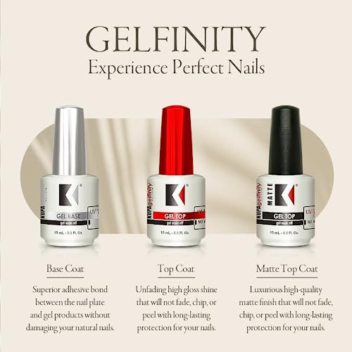 KUPA GelFinity - Soak Off Gel - Top Coat Glossy Finish (No-Wipe) 8.0 Fl Oz