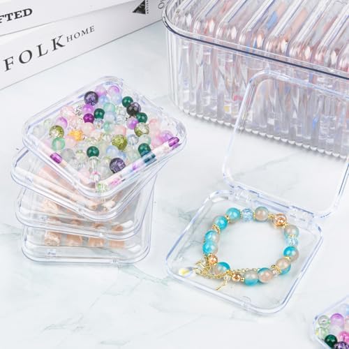Press On Nail Orgnizer 12pcs 3.3inch Clear nail storage box and 1 large storage box for Press On Nail Packaging and fake Nail Storage Nail Display with double sided tape.