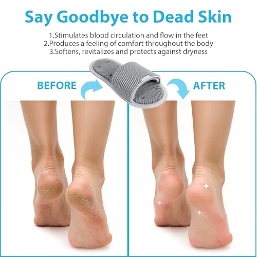 Enhon 2 Pack Shower Foot Scrubber, Silicone Foot Brush Cleaner with Non Slip Suction Cups, Clean, Exfoliate and Massage Feet No Bend in The Shower or Bath, Relax Your feet and Eliminate Fatigue