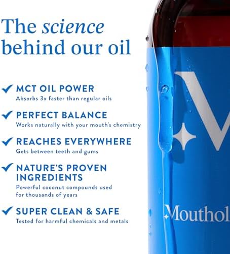 Mouthology Coconut Oil Pulling for Teeth and Gums 16oz (Made in USA), Whitening Pulling Oil Coconut Mint Mouthwash for Fresh Breath Ayurvedic Oil Pulling Mouth Gum Health Oral Care