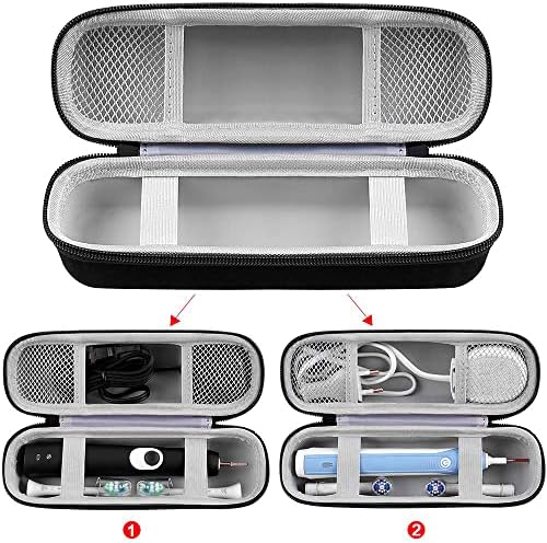Toothbrush Travel Case Compatible with Oral-B Pro 1000 2000 3000 3500 5000 7500/ for Philips Sonicare ProtectiveClean 4100 6100 5100 6500 7500 Rechargeable Electric Toothbrush (Box Only) -Black