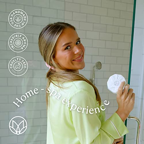 Musee Shower Steamers, Water Lily & Linen, Aromatherapy Gift Set for Women, Handmade in USA, Paraben-Free & Sulfate-Free, Unique Christmas Gifts for Women, 4-Piece Set