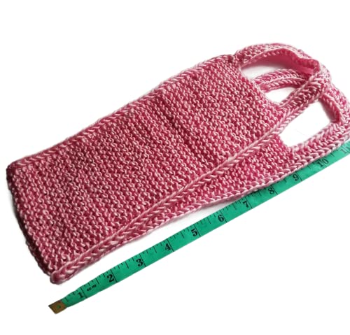 Exfoliating Knitted Back Scrubber Handles Two Sides Body Shower Deep Cleans Skin Massages Invigorating Blood Circulation Men Women One Size Japanese Bath Wash Scrub Cloth (Pink)