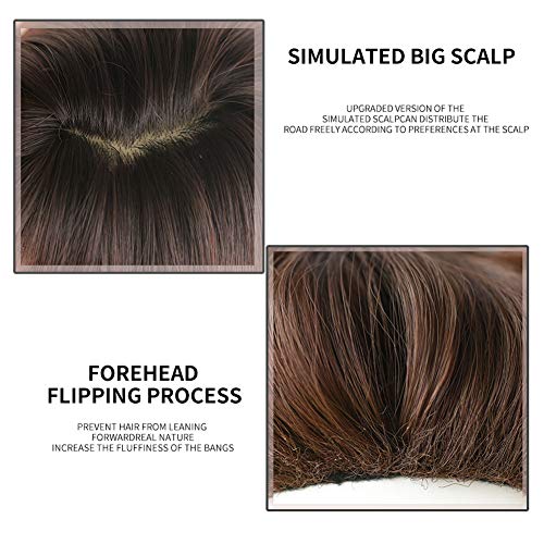 Long Black Straight Hair Wig with Bangs Synthetic High Density Long Hair Wig for Women