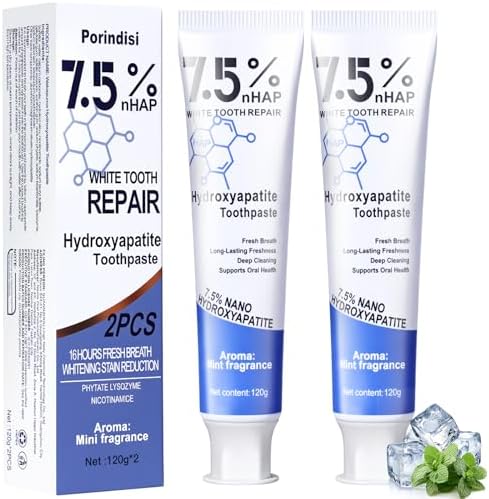 Nano Hydroxyapatite Toothpaste – Remineralizing, Whitening & Fluoride-Free Toothpaste for Sensitive Teeth, Cavity Reversal, Enamel Repair & Gum Care, Suitable for Kids & Adults