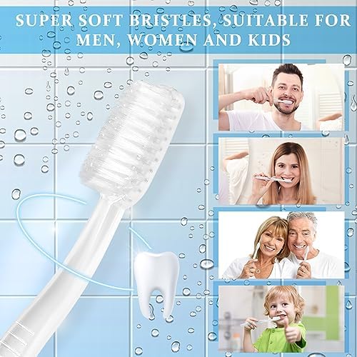 Tioncy 200 Pack Prepasted Disposable Toothbrushes Individual Wrapped Toothbrushes Soft Bristle Travel Toothbrush Single Use Wrapped for Hotel, Camp, Travel and Gift for The Homeless (White)