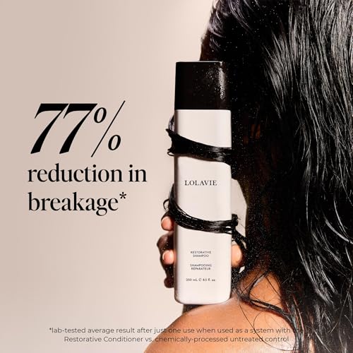 LolaVie Restorative Shampoo (8.5 oz) & Restorative Conditioner (8.5 oz) - Repairs Look of Damage, Protects from Breakage, Reduces Frizz for 12x Softer, Smoother Hair - Color Safe - All Hair Types