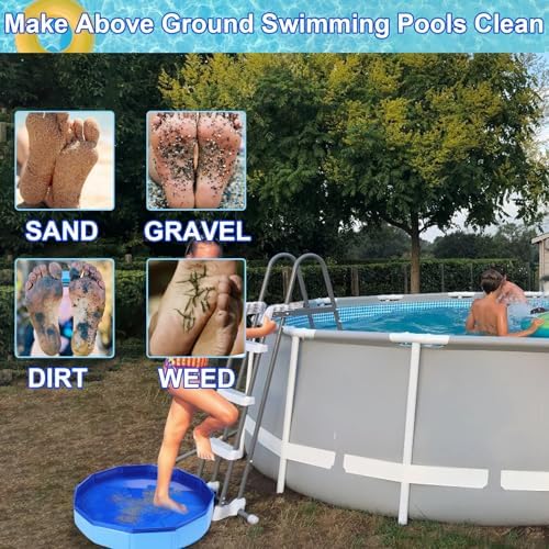 Mity rain Pool Foot Bath - Inflatable-Free and Foldable, Foot Soaking Bath Basin Portable for Pool Entry, Swimming Pools above Ground Essentials Swimming Pool Clean Feet Accessories, Blue