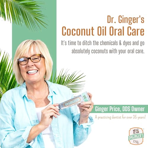 Dr. Ginger's White Charcoal Dental Floss - Expandable Floss for Deep Cleaning, Mint - 32yds, 3 pcs - Tooth Floss Infused with Coconut Oil and Xylitol for Effective Oral Care and Plaque Removal