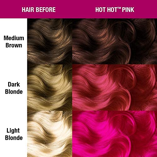 MANIC PANIC Classic Hot Hot Pink Semi Permanent Hair Color - Neon Pink Hair Dye for Women & Men That Lasts 4-6 Weeks - Vegan, Ammonia & Cruelty-Free - Create & Mix Custom Shades (8oz)