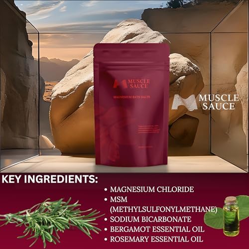 Magnesium Bath Salt - Muscle Soak - Absorbs Faster Than Epsom Salt Bath Soak for Pain - Magnesium Recovery Soak for Athletes - Concentrated Magnesium, MSM, and Essential Oils (Rosemary and Bergamot)