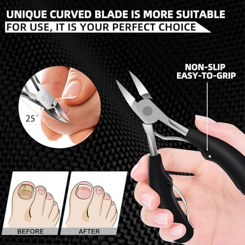 Werlla Toenail Clippers for Seniors Thick Toenails, Heavy Duty Toe Nail Clippers Adult Thick Nails Long Handle, Large Toenail Clippers for Thick Nails 8Pcs