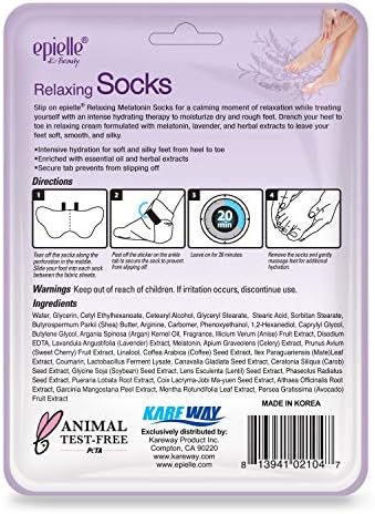 Epielle Relaxing & Nourishing Hand & Foot Masks 12 Pairs, Repair and Relax Dry Hands & Cracked Heels with Lavender Extract & Hemp, Korean Skin Care, Spa Self Care Gifts for Women, 6 Gloves & 6 Socks