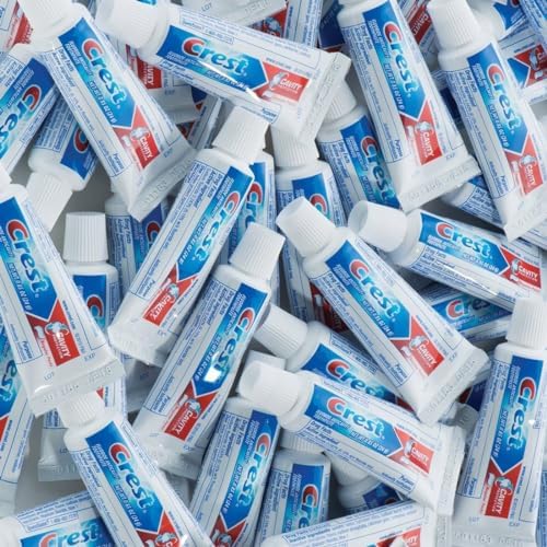 Travel Size Crest Toothpaste Bulk Amenities and Toiletries for Hotel, Vacation Rental and Airbnb 100 Pack, 0.85 fl oz Tubes