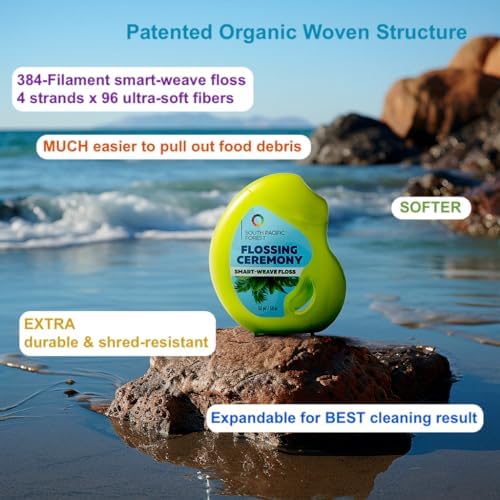 | Expanding Woven Dental Floss | Smart-Weave Floss | Vegan | Natural | Non-Toxic & PFAS Free | Eucalyptus & Manuka | Hilo Dental para Dientes | 55 Yards x 6 Units