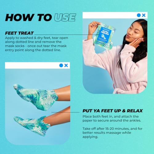 Vitamasques Ultra Foot Peeling Mask, 5 Pack - Exfoliating Foot Peel Mask for Dry Cracked Feet & Dead Skin - Cruelty-Free & Dermatologically Tested, Made in Korea