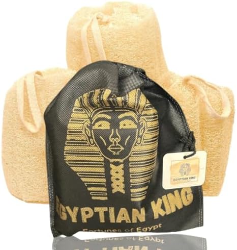 Natural Egyptian Loofahs Exfoliating Scrubber for Shower, Natural Loofah Sponge Body Scrubber, Deep Clean & Invigorate Your Skin, for Men and Women (Natural Loofah, 3, Count)