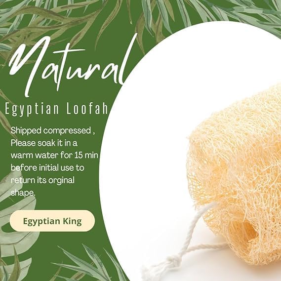 Natural Egyptian Loofahs Exfoliating Scrubber for Shower, Natural Loofah Sponge Body Scrubber, Deep Clean & Invigorate Your Skin, for Men and Women (Natural Loofah, 3, Count)