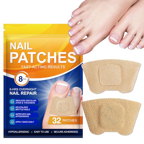 Toenail Treatment Extra Strength, 32 PCS Nail Patches 8-Hour Overnight Nail Repair Effortless Hydrogel Nail Care and Repair for Damaged Nails Overnight Renewal for Men and Women