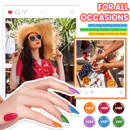 VANREESA Gel Nail Polish Kit with U V Light 74 Pcs Gel Polish Nail Set 56 All Season Colors Nail Polish Set + Base and 4 Effects Top Coat with Manicure Tools Complete Nail Kit Gifts for Women