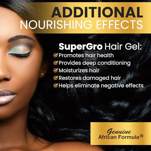 SuperGro Hair Gel with Extra Hold - For Braiding, Locking, Instant Edge Control, Twisting, Retwisting - Natural Grip Jam for Neat Shining - Braid, Loc Care Gel with Black Castor Oil - 16 oz