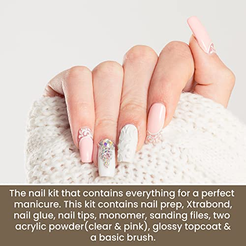 Mia Secret Acrylic Nail Kit - Beginner's Set With Pink & Clear Acrylic Powder - Complete Starter Kit