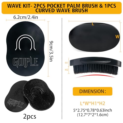 Wave Pomade for Men Strong Hold Easy Wash Hair Cream Grease, Promotes Layered Waves, Moisture, Shine, Brush and Durag Cap Set