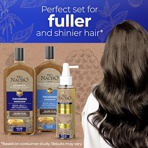 Tio Nacho Thickening Hair Care Bundle - Shampoo, Conditioner, and Treatment, Strengthening System for Fine Hair