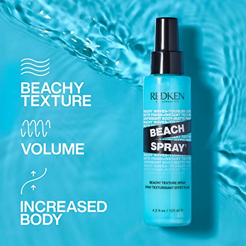 Redken Beach Spray Texturizing Hairspray - Sea-Salt-Free Spray, Adds Instant Texture and Volume, For Beachy Waves and Curls