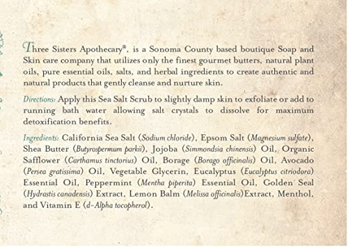 Three Sisters Apothecary 16 oz. Sea Salt Scrubs (Eucalyptus and Mint)