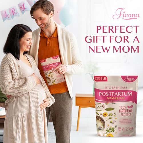 FIVONA Postpartum Soak Blend 48oz - Sitz Bath Salt Natural Soaking Blend - Epsom Salt with Pure Essentials Oils for Soothing Postpartum Recovery, Large Value Pack, Perineal Care
