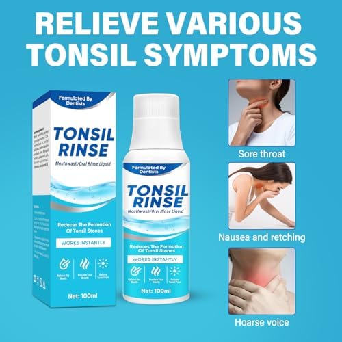 Tonsil Stone Remover, Natural Ingredients Mouthwash or Oral Rinse Liquid to Help Soothe Tonsils, Fast Effectively Soothe Dry Mouth & Freshens Breath Tonsil Stone Mouthwash, Smell Fresh