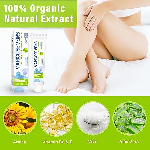 MOSKILA Varicose Veins Treatment for Legs, Nature Varicose Veins Cream, Effective Varicose Veins Treatment for Varicose & Spider Veins, Relieve Leg Swelling & Fatigue Relief, 0.7oz