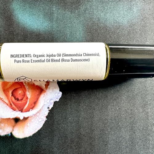 Rose Perfume Oil, Natural Organic, Botanical Fragrance, Pure Essential Oil Blend, Roll-On 10ml